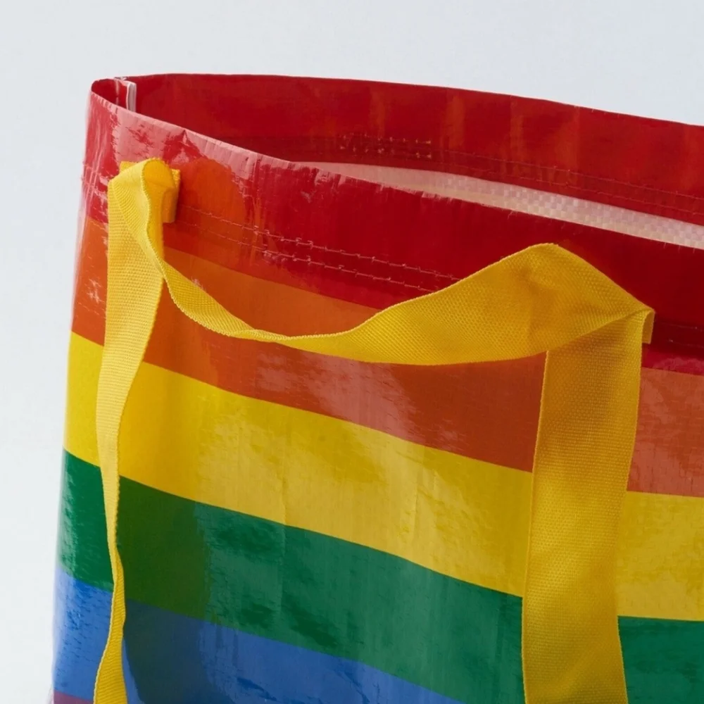 NEW IKEA STORSTMOMMA Rainbow Pride Multicolored Small Reusable Bag